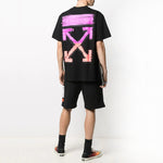 Off-White SS21 Pink Gradient Marker Arrow Short Sleeve For Men Black OMAA038R21JER0021032