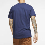 Men's Nike Embroidered Small Round Neck Short Sleeve Deep Navy Blue T-Shirt AR4999-410