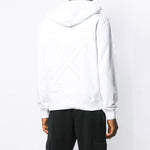 Off-White Diagonal Sleeve Unfinished Popover Hoody White OMBB034E19E300030191