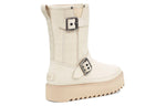 (WMNS) UGG Classic Rebel Biker Short Boot 'Bone' 1106913-BONE