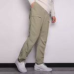 Men's Converse Solid Color Woven Straight-Leg Casual Pants/Trousers light grey Green 10021100-A04