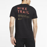 Nike Dri-FIT Trail Logo Printed Sports TEE Men Black CT3858-010