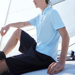 FILA Casual Single Color Short Sleeve PoloShirt Men's Blue F11M122101F-LB