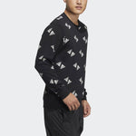 adidas Fi Bp1 Aop Swt Full Print Logo Sports Round Neck Pullover Black HE7447