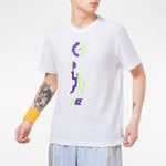 Nike Basketball Sports Contrasting Colors Printing Round Neck Short Sleeve White DD0804-100
