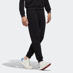 Men's adidas neo Esntl Lg Tp 1 Metallic Logo Printing Bundle Feet Sports Pants/Trousers/Joggers Black FP7446