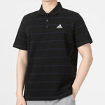 adidas Fi Stripe Polo Athleisure Casual Sports Short Sleeve Polo Shirt Black HE7433