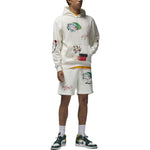 Air Jordan Alphabet Pattern Pullover Hooded Long Sleeves Hoodie Men's White DQ8044-133