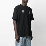 Off-White Apple Printing Arrow Short Sleeve Loose Fit Black OMAA038S21JER0151025