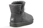 (WMNS) UGG Mini Bailey Button Bling Mid Tops Fleece Lined Gray 1016554-GREY
