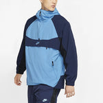 Nike Colorblock Half Zipper Woven Hooded Jacket Blue BV5386-412
