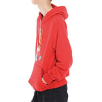 Converse Finger Letter Print Hooded Drawstring Sweatshirt Red 10019083-A02