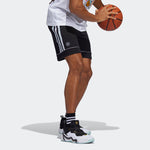 adidas Dm Short Stripe Loose Sports Basketball Shorts Black HB6763