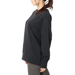 (WMNS) Nike Solid Color Logo Knit Round Neck Pullover Black Hoodie DD5468-010