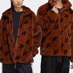 adidas originals Logo Stand Collar Sports Jacket International Size Brown HI4657