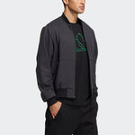 adidas Fi Jkt Wv Bomb Logo Printing Fleece Lined Stay Warm Sports Jacket Black GP0975