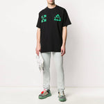 Men's Off-White C/O VIRGIL ABLOH Embroidered Logo Printing Short Sleeve Loose Version Black T-Shirt OMAA038S201850131044