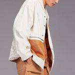 Li-Ning Back landscape Pattern Printing lapel single breasted Jacket 'White' AFDS237-2
