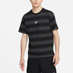 Men's Nike Brand logo Stripe Round Neck Short Sleeve Black T-Shirt DQ1117-010