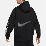 Men's Nike Alphabet Logo Printing Woven Hooded Jacket Autumn Black DX6311-010