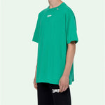 Men's Off-White Caravaggio Square Back Printing Short Sleeve Loose Version Green o Virgil Abloh Tee OMAA038S201850054488