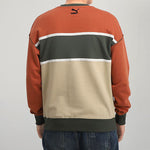 PUMA Casual Round Neck Colorblock Sports Gray Green Brown Colorblock 530710-12
