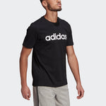 adidas M Lin Sj T Training Sports Printing Logo Round Neck Short Sleeve Black GL0057
