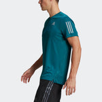 Men's adidas Tennis Training Sports Stripe Solid Color Logo Breathable Quick Dry Casual Short Sleeve Indigo T-Shirt HB7437