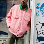 Supreme FW18 x Levs Quilted Reversible Trucker Jacket Pink SUP-FW18-763