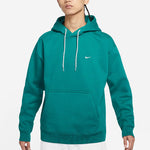 Men's Nike Logo Embroidered Solid Color Fleece Lined Casual Pullover Green DA0316-340