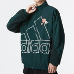 Men's adidas Mh Bp3 Wvjkt Athleisure Casual Sports Logo Stand Collar Woven Jacket Autumn Dark Green HP1435