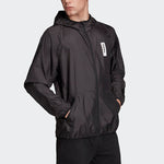 adidas Casual Sports hooded Windproof Woven Jacket Black EI5588
