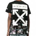 Off-White Splash Ink Short Sleeve Loose Unisex Black OMAA002F176200179901