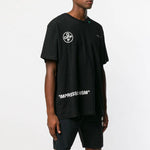 Men's Off-White Arrow Pattern Short Sleeve Loose Fit Black T-Shirt OMAA038R191850151028