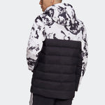 adidas Juventus Soccer/Football Sports Colorblock hooded down Jacket Black White Colorblock FR4213