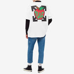 Off-White Apple Printing Short Sleeves Relaxed Fit Mens White OMAA038S21JER0150125