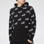 PUMA Logo Printed Casual Sports Hooded Sweater Men's Black 588803-01
