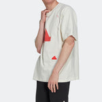 Men's adidas SS22 Geometry Pattern Printing Casual Short Sleeve Jade White T-Shirt HN1956