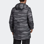 adidas Rev Aop Parka Stay Warm Camouflage Reversible Sports hooded down Jacket Black FL8649