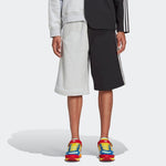 Men's adidas originals Originals x Kerwin Frost Crossover FW22 Splicing Elastic Waistband Straight Shorts Gray / Black H59927