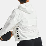 (WMNS) Under Armour Project Rock Woven Hooded Jacket White 1361076-112