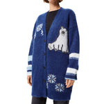 (WMNS) LOEWE SS21 Large Multi-Color Cardigan Navy Blue S359330XBR-5095