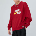 Men's Air Jordan Casual Sports Alphabet Printing Round Neck Pullover Red DA7195-677
