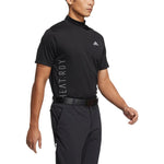 Men's adidas Colorblock Golf Sports Half Turtleneck Short Sleeve Black T-Shirt HA3120