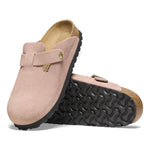 Birkenstock Boston Suede Leather Sandals 'Light Rose' 1026139