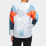 adidas neo hooded Zipper Windproof Jacket White / Blue DW8109
