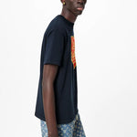 Men's LOUIS VUITTON x NIGO2 LV2 SS22 Crossover Large Love Logo Alphabet Printing Short Sleeve Navy Blue 1A9GM1