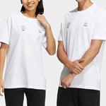 adidas neo M Sw Slogan Tee Solid Color Alphabet Printing Athleisure Casual Sports Short Sleeve Couple Style White HC9740