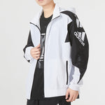 adidas Fi Bp2 Wvjk Contrasting Colors Logo Athleisure Casual Sports hooded Woven Jacket White HE7430
