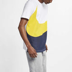 Nike Large Colorblock Sports Pullover Round Neck Short Sleeve White Yellow Blue Colorblock CK9586-102